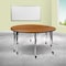 Flash Furniture Round 60 W, 60 L, 30 H, Chrome, Laminate, Particleboard, Steel, Wood Grain XU-GRP-A60-HCIRC-OAK-T-A-CAS-GG - alternate 1